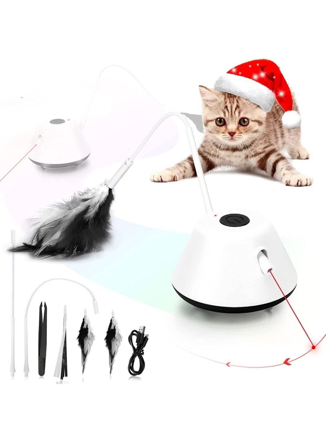 Magic Tail Cat Toy LED Light-Automatic Movements-Suitable For Multiple Surfaces