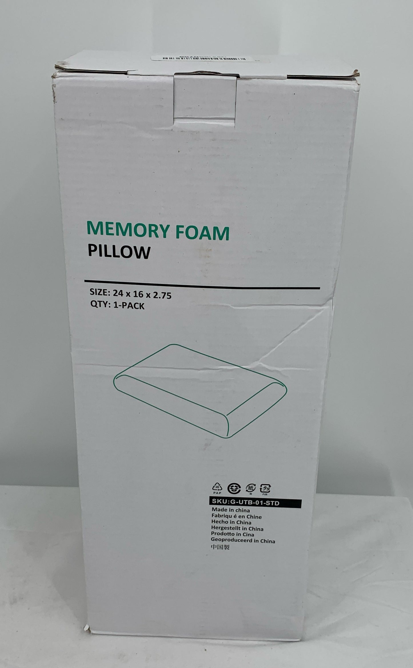 Memory Foam Pillow For Neck Pain-Breathable Memory Foam 24"x16"x2.75"