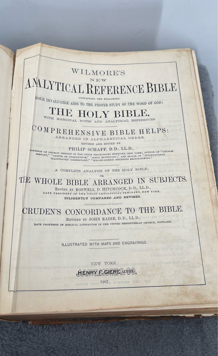 Antique 1907 Wilmore's New Analytical Reference Bible-Arranged In Subjects
