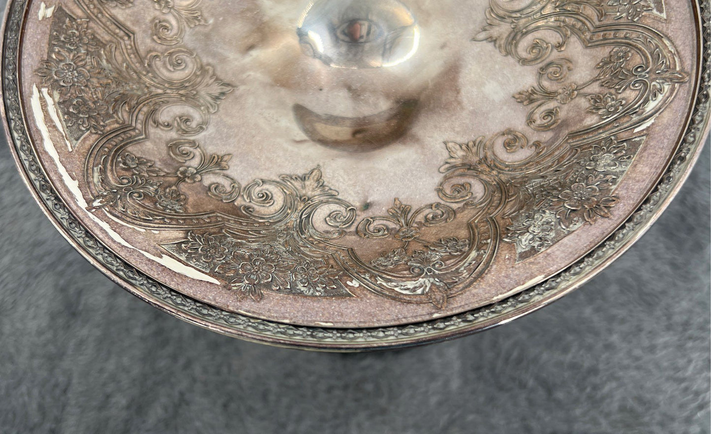 Vtg Wilcox S.P. Co. Paisley Pedestal Dish #388 International S. Co. Silverplate