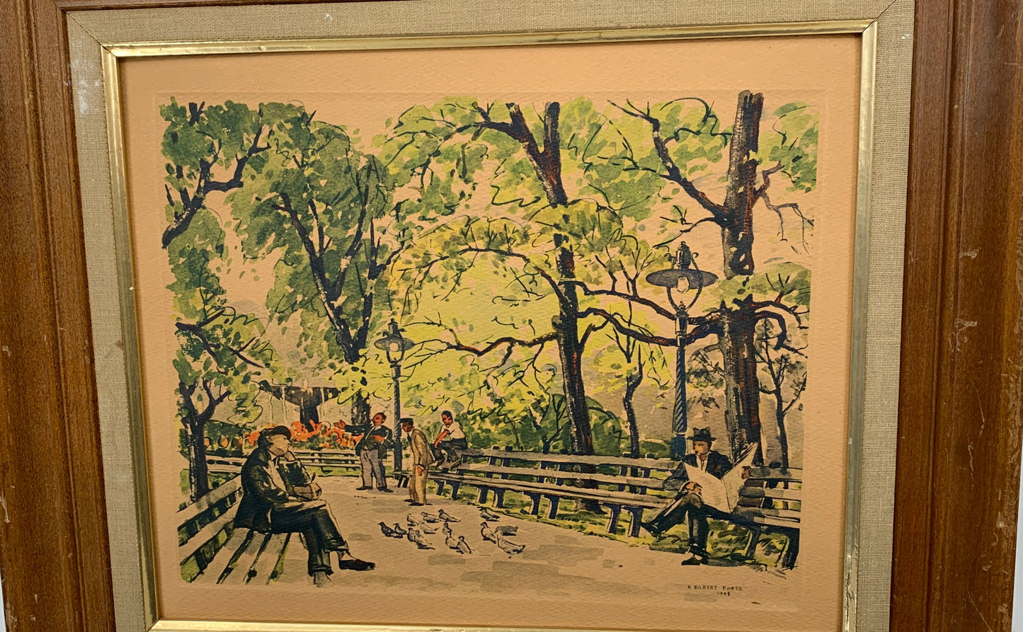 H Gilbert Foote 1948 Signed Lithograph