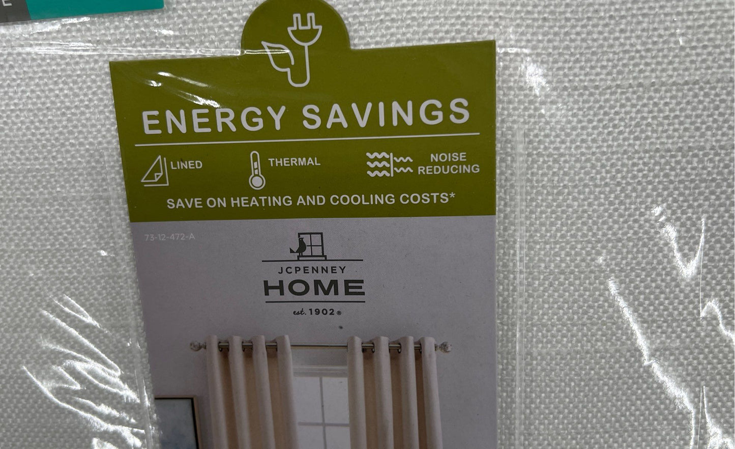 JC Penney Home Energy Savings Quinn Basketweave Grommet Panel-Cool White-50"x63"
