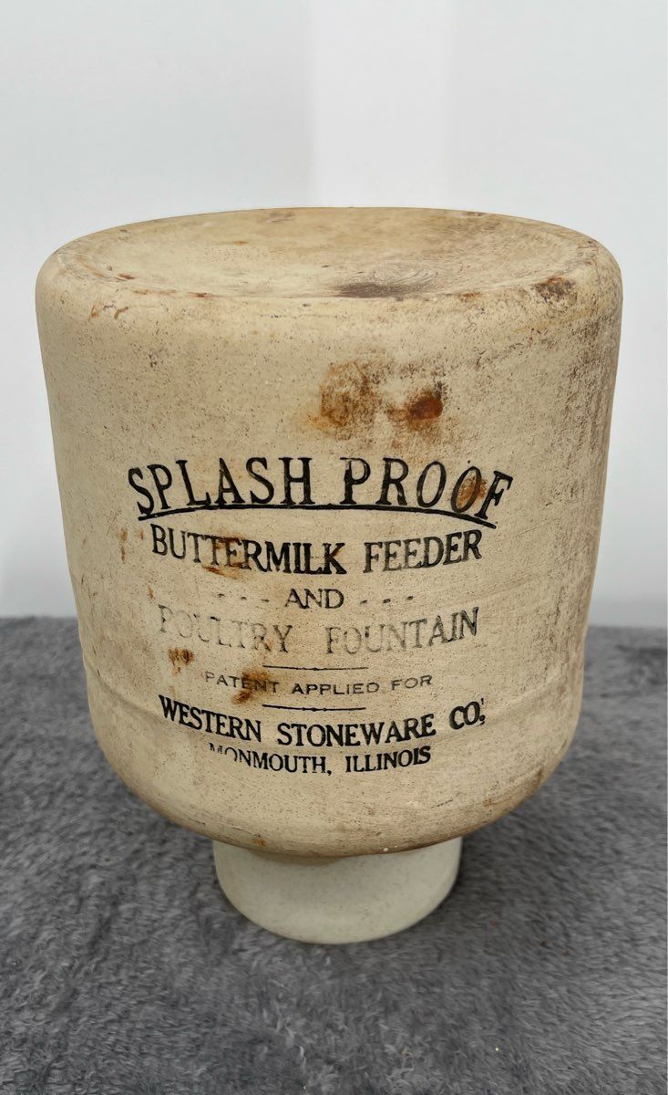 Antique Western Stoneware Co. Splash Proof Buttermilk Feeder/Poultry Fountain