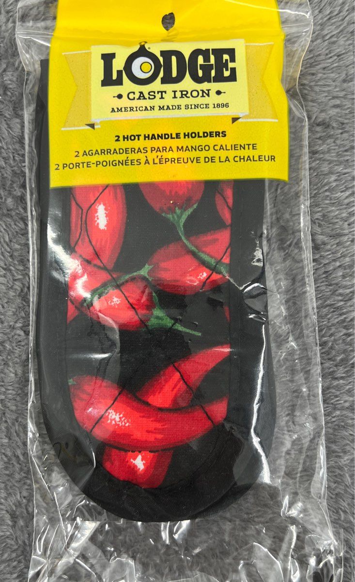 New Lodge Cast Iron Set Of 2 Hot Handle Holders-Lot Of 3-Chili Pepper Design
