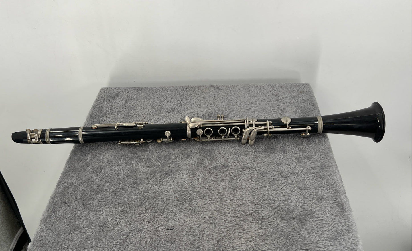 Vtg Clarinet Unknown Brand #164555 & Case W/ Selmer Goldentone 3 Mouthpiece