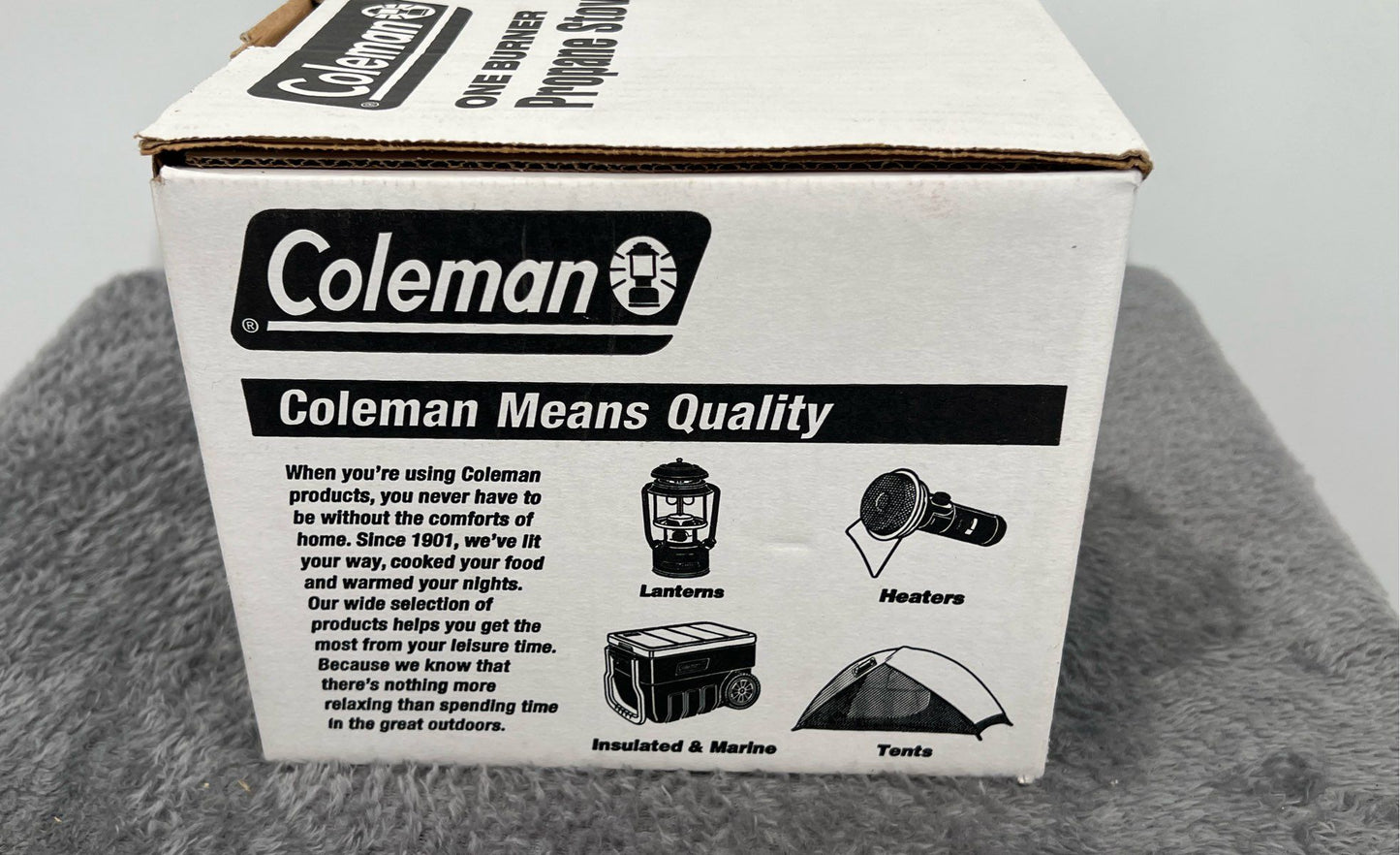 New Coleman One Burner Propane Stove #5431-700G 10,000 BTU-Large 8" Burner Bowl