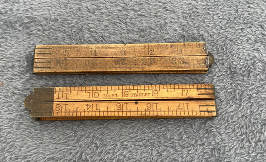 Lot Of 2 Vintage Collapsible Rulers-Stanley Rule & Level Co. No. 61 24"