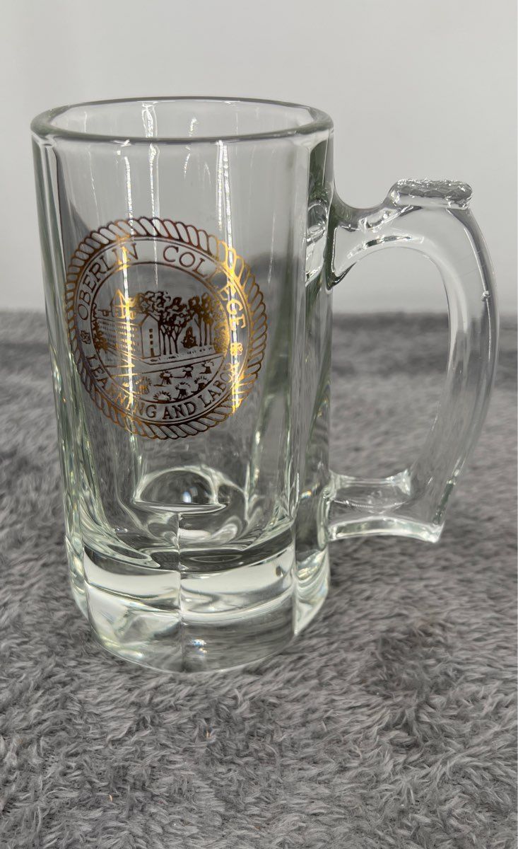 Oberlin College Learning And Labor-Gold & Clear Beer Mug-Clear & Red Coffee Mug
