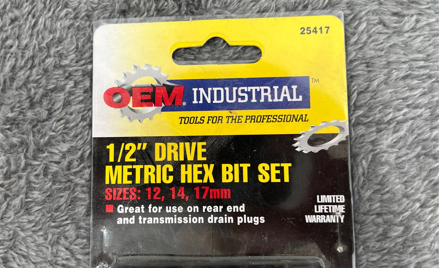 OEM Industrial 1/2" Drive Metric Hex Bit Set Sizes: 12, 14, 17mm #25417