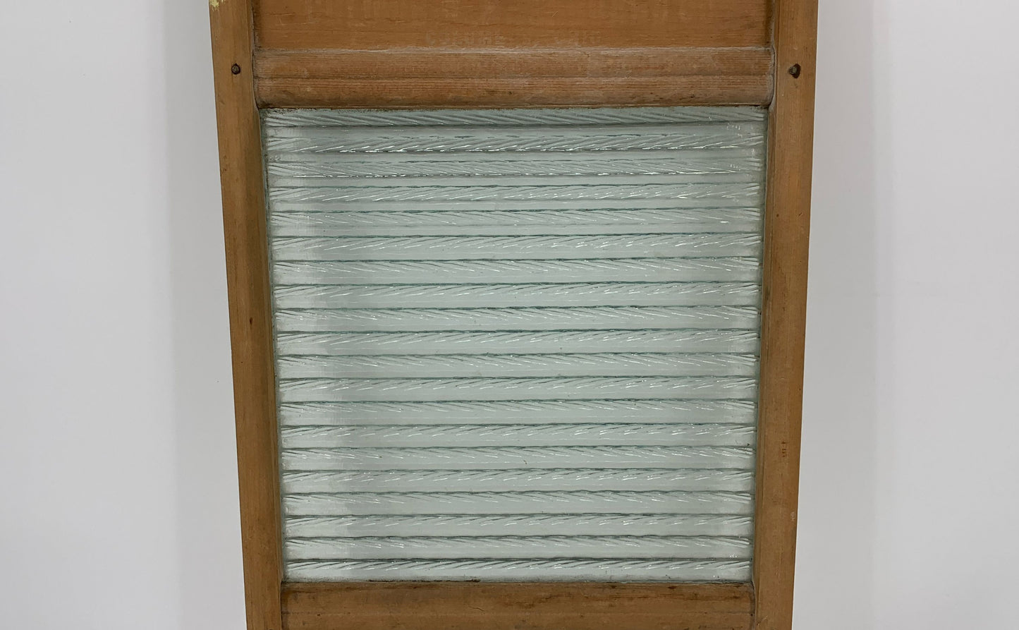 Vintage Wood And Ribbed Glass Laundry Washboard 12"x24"