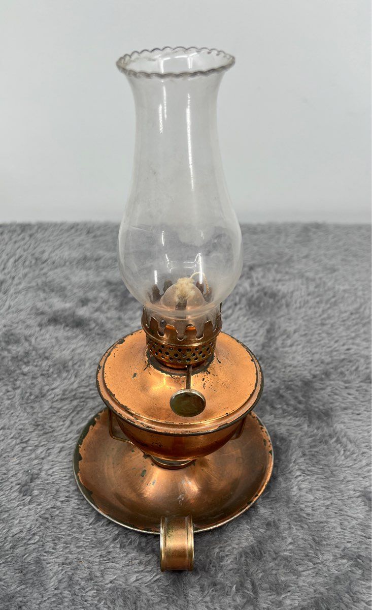 Antique Swivel Arm Oil Lamp-Made In Hong Kong B.C.C. Shelf Sitting/Wall Hanging