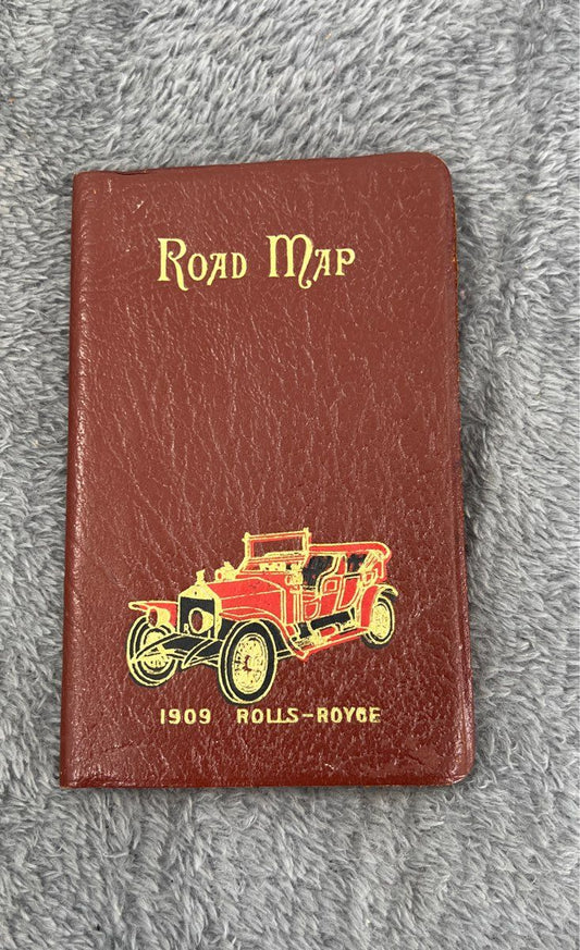 Vintage Rolls-Royce 1909 Road Map London-Genuine Leather-Johnston & Bacon Publ.