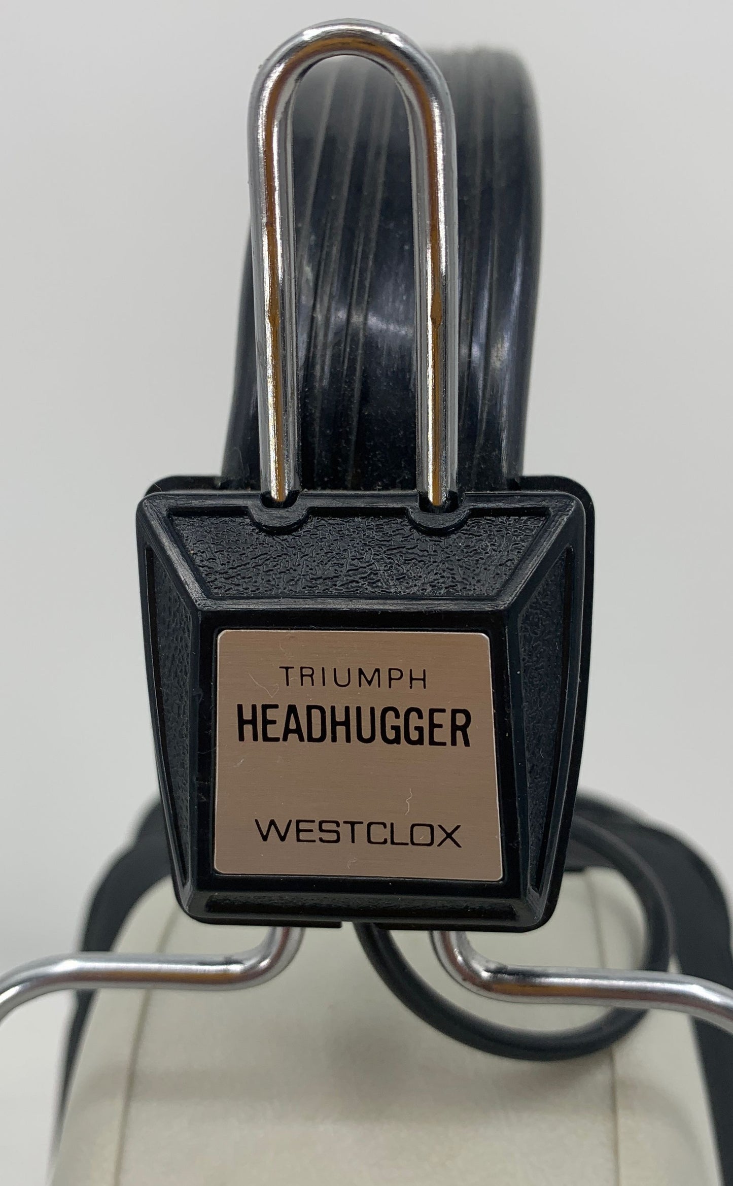 Westclox White Triumph Headhugger Headphones Am Radio 80087 Tested, Works