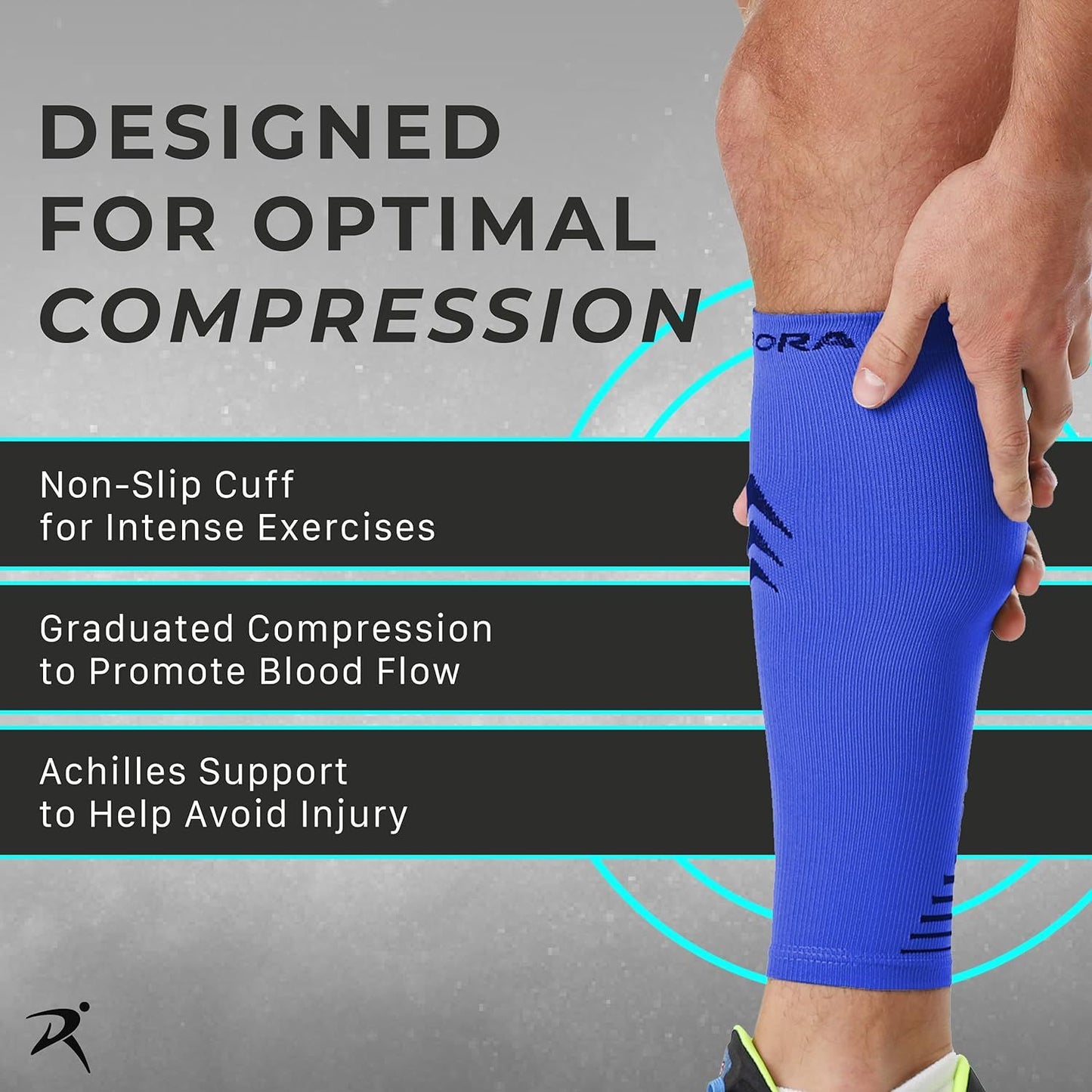 New RYMORA-1 Pair Unisex Calf Compression Sleeves-New In Package-One Size