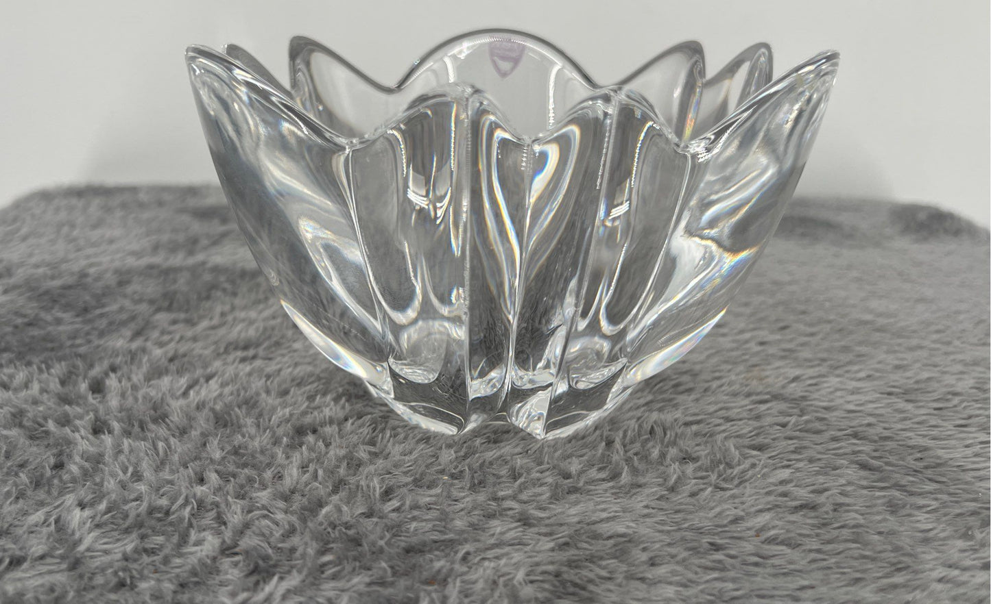 Orrefors Sweden Signed Crystal Art Glass Candy/Nut Dish-Belle Tulip Design Bowl