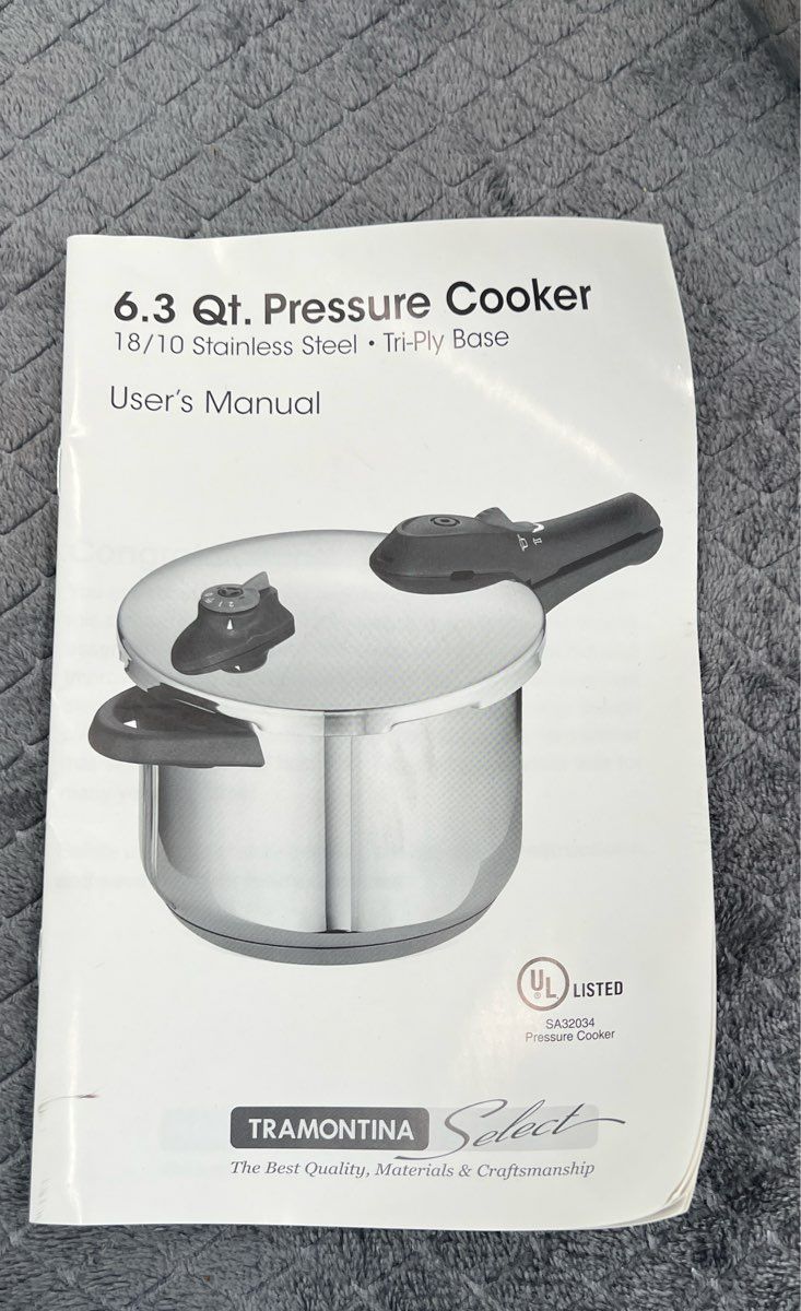 Tramontina Select 6.3 Qt. Pressure Cooker-18/10 Stainless Steel-Tri Poly Base