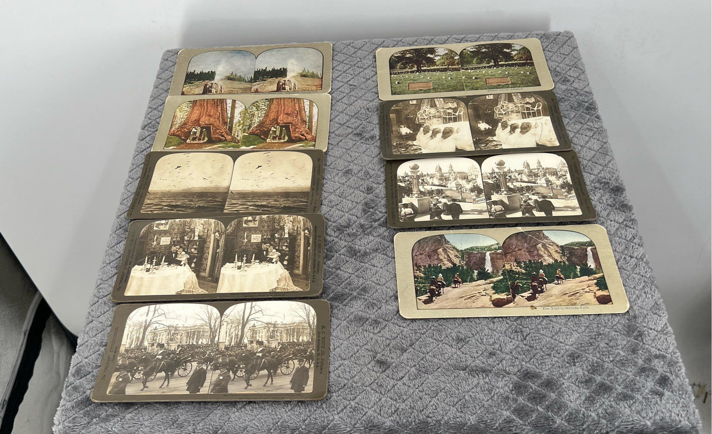 Antique Stereoscope With Lot Of 9 Viewing Cards-1900 H.C. White Co. USA