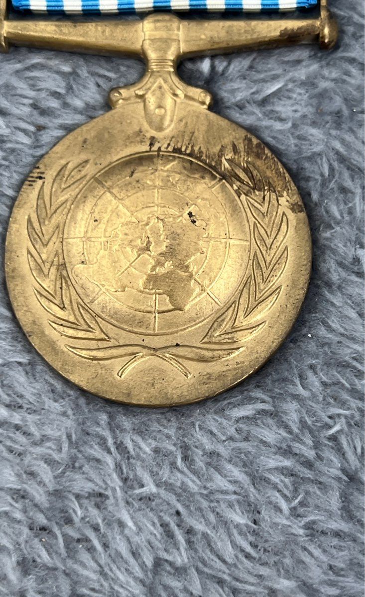 Vintage Korean War United Nations Service Medal-Crimp Brooch-Original Box-1950's