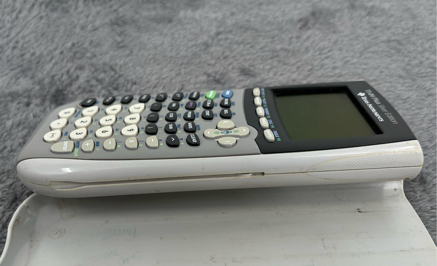 Texas Instruments TI-84 Plus Silver Edition Graphing Calculator With Cover-Works