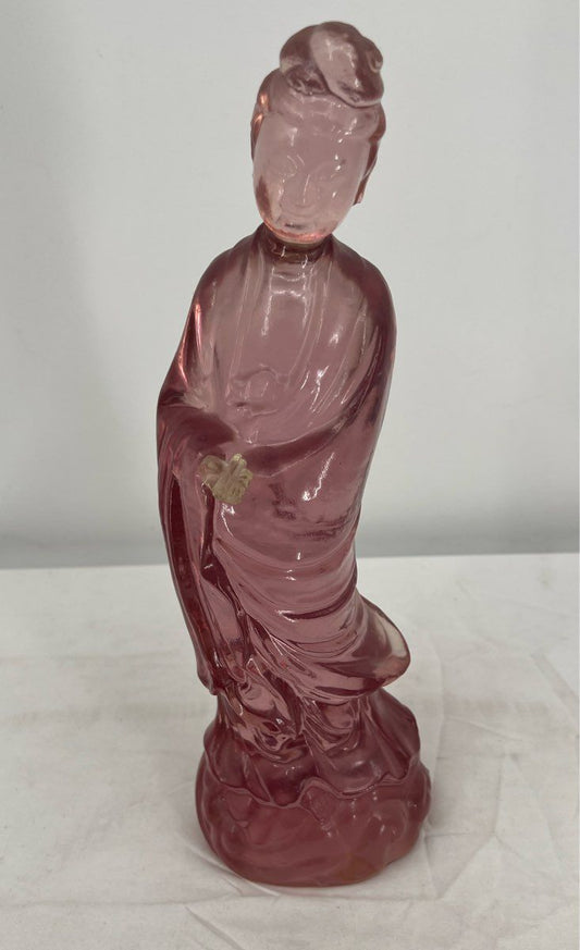 Dorothy C Thorpe Acrylic Lucite Pink Geisha Figurine-Mid Century Modern 12.5"