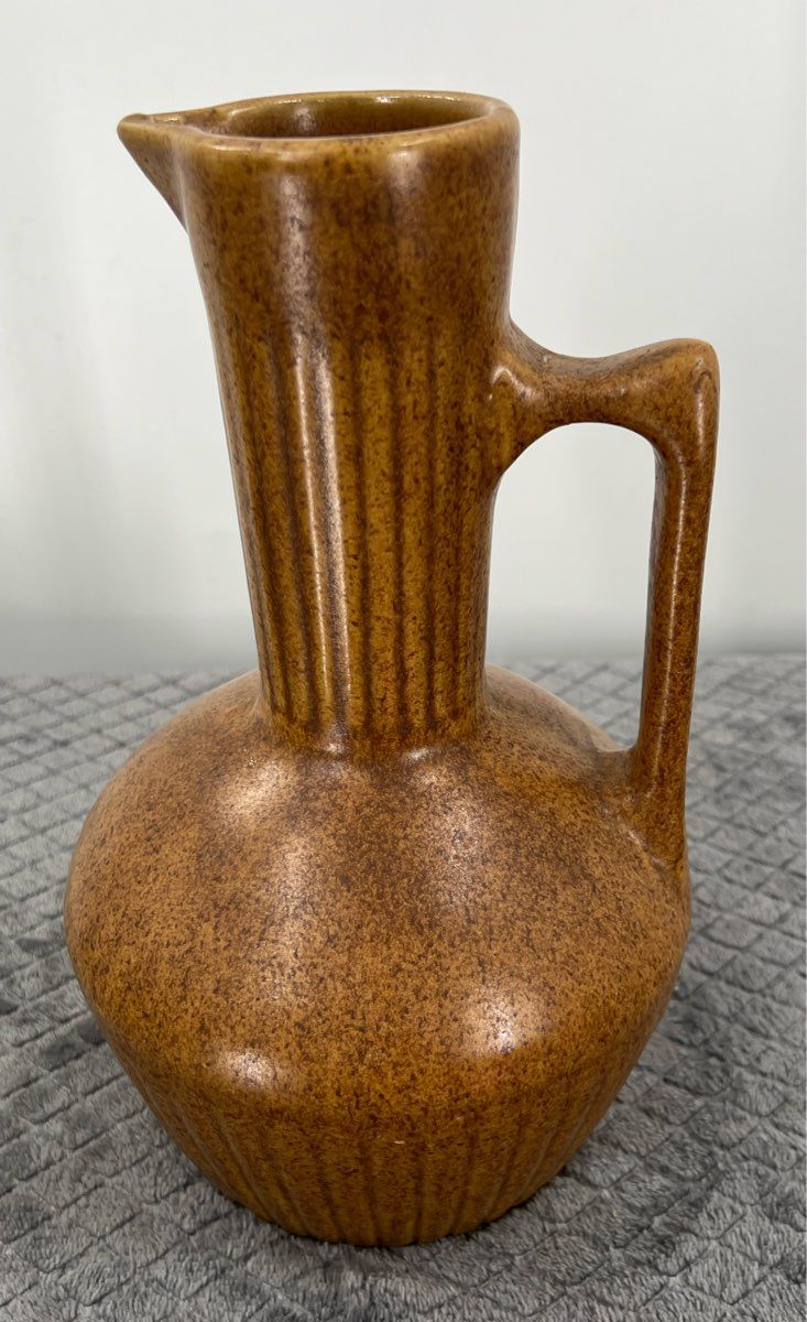 Vintage Western Monmouth Pottery Plainsman Brown Coffee Carafe W/O Lid-USA