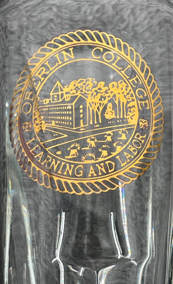 Oberlin College Learning And Labor-Gold & Clear Beer Mug-Clear & Red Coffee Mug