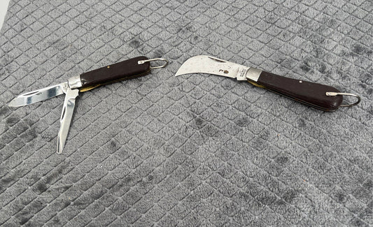 Lot Of 2 Klein Tools Electrician's Knife Utility Tool-Hawkbill Folding Blade