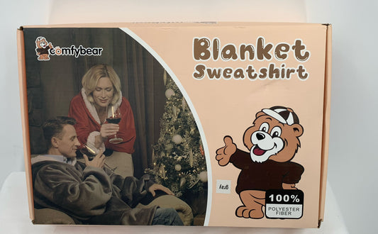 ComfyBear Blanket Sweatshirt For Unisex Adults/Teens New Gray