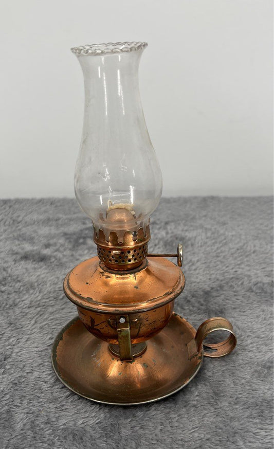 Antique Swivel Arm Oil Lamp-Made In Hong Kong B.C.C. Shelf Sitting/Wall Hanging