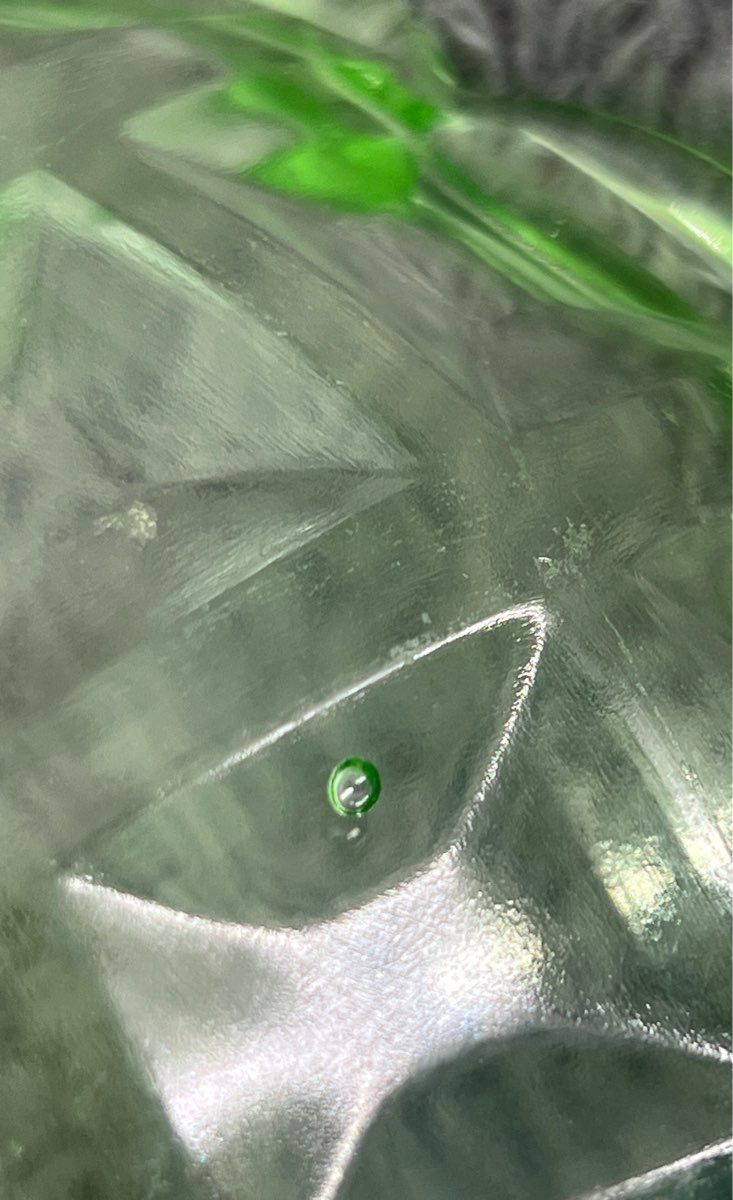 Vintage Uranium Glass Dish-Medium Sized Bowl-Green Depression Optical Pattern