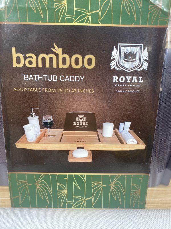 Royal Craft Wood Natural Bamboo Bathtub Caddy 29 To 43 Inches New