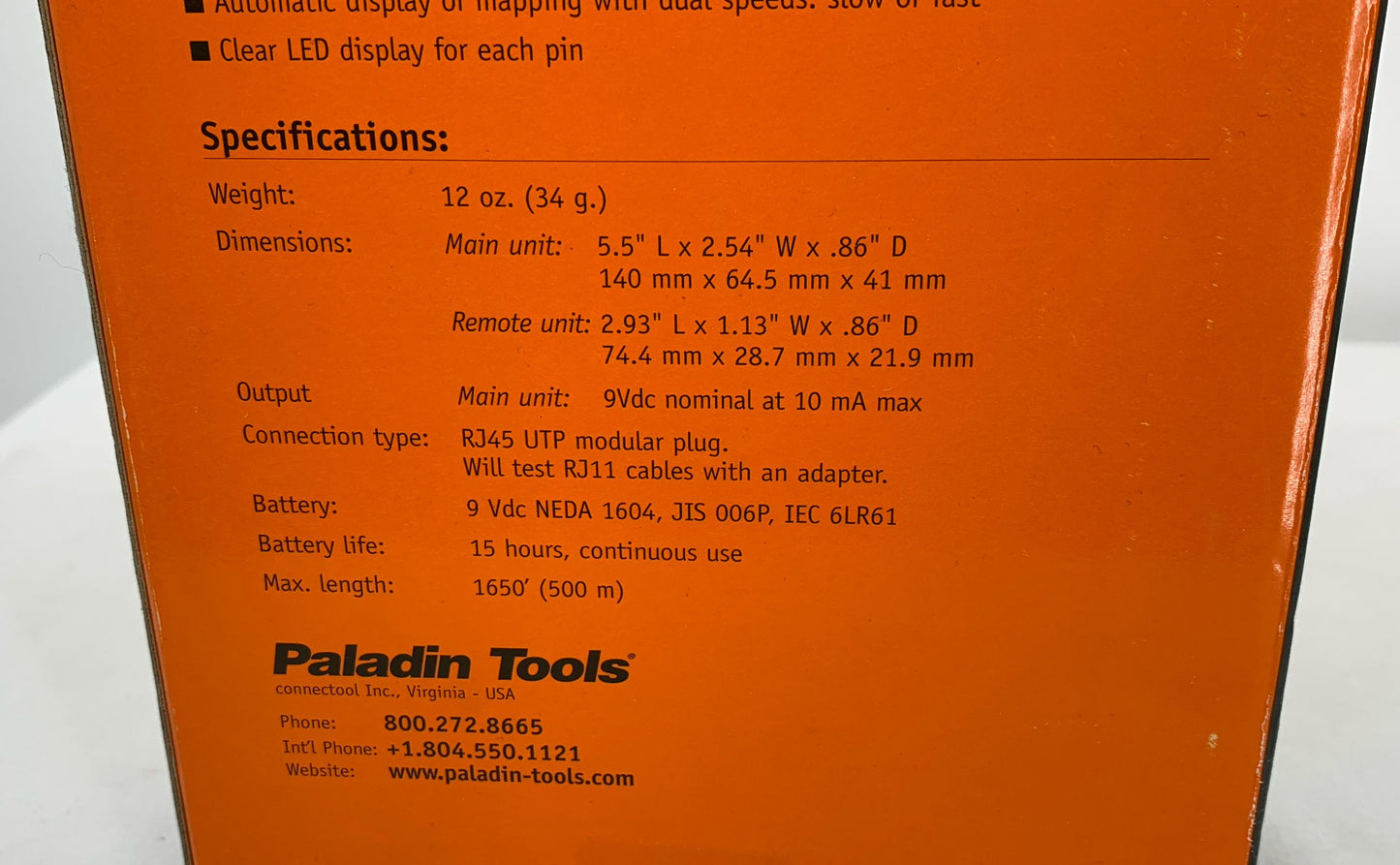 Paladin Tools LAN Cable-Check #1574 Network & Telephone Connection New Open Box