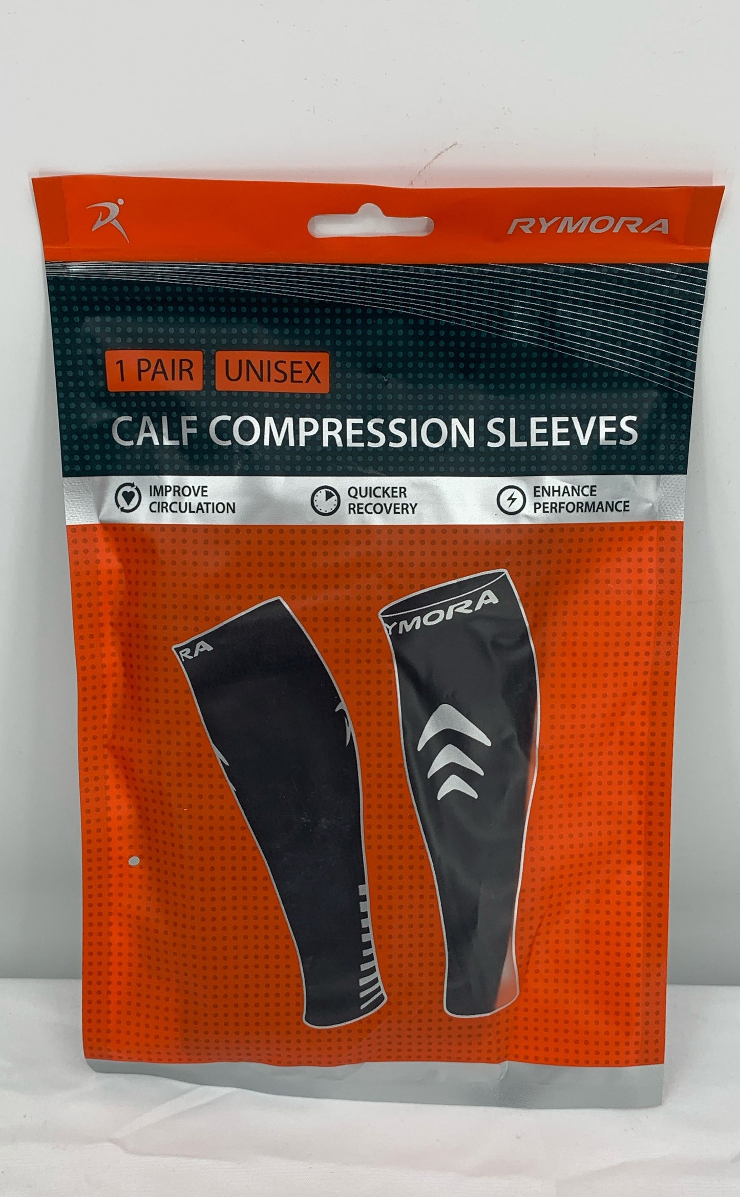 New RYMORA-1 Pair Unisex Calf Compression Sleeves-New In Package-One Size