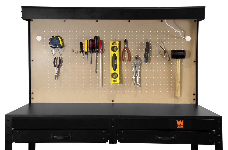 WEN WB4723T 48 Inch Workbench With Power Outlets And Light 220 LB Capacity