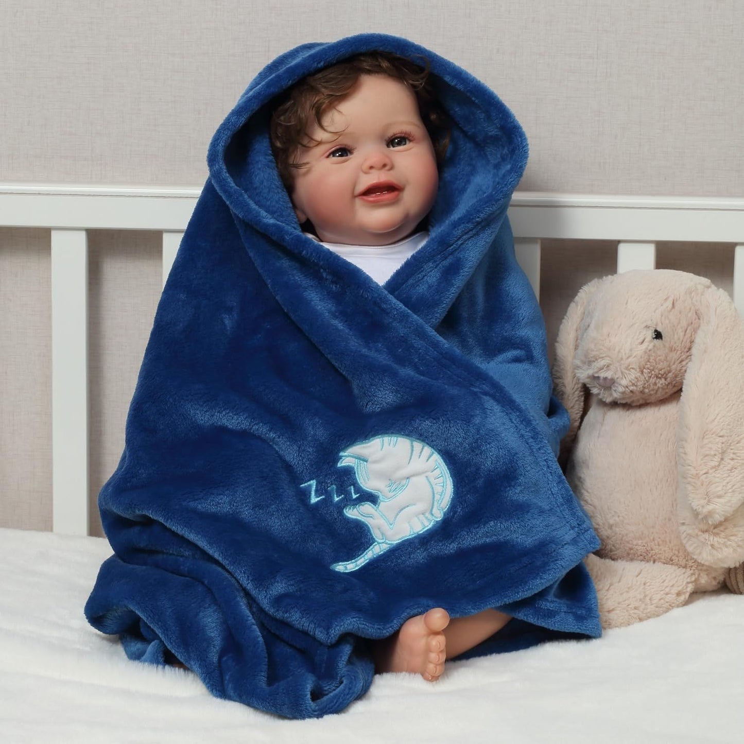 CREVENT 30"x40" Cozy Fluffy Warm Stroller Baby Blanket W/ Cat-For Boys & Girls