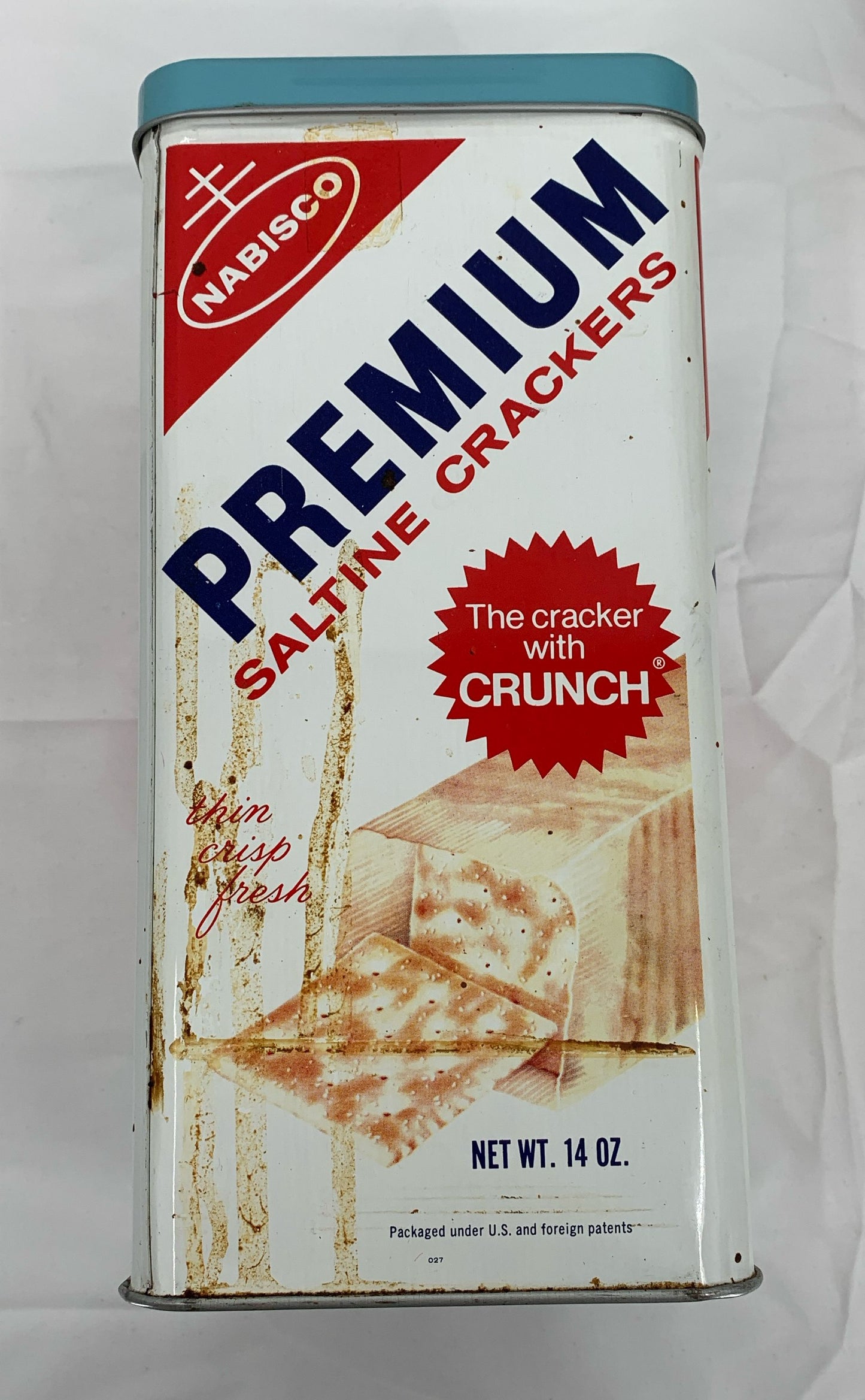 Vintage Empty Nabisco Premium Saltine Crackers Tin With Lid Lot Of 2-1969,1978