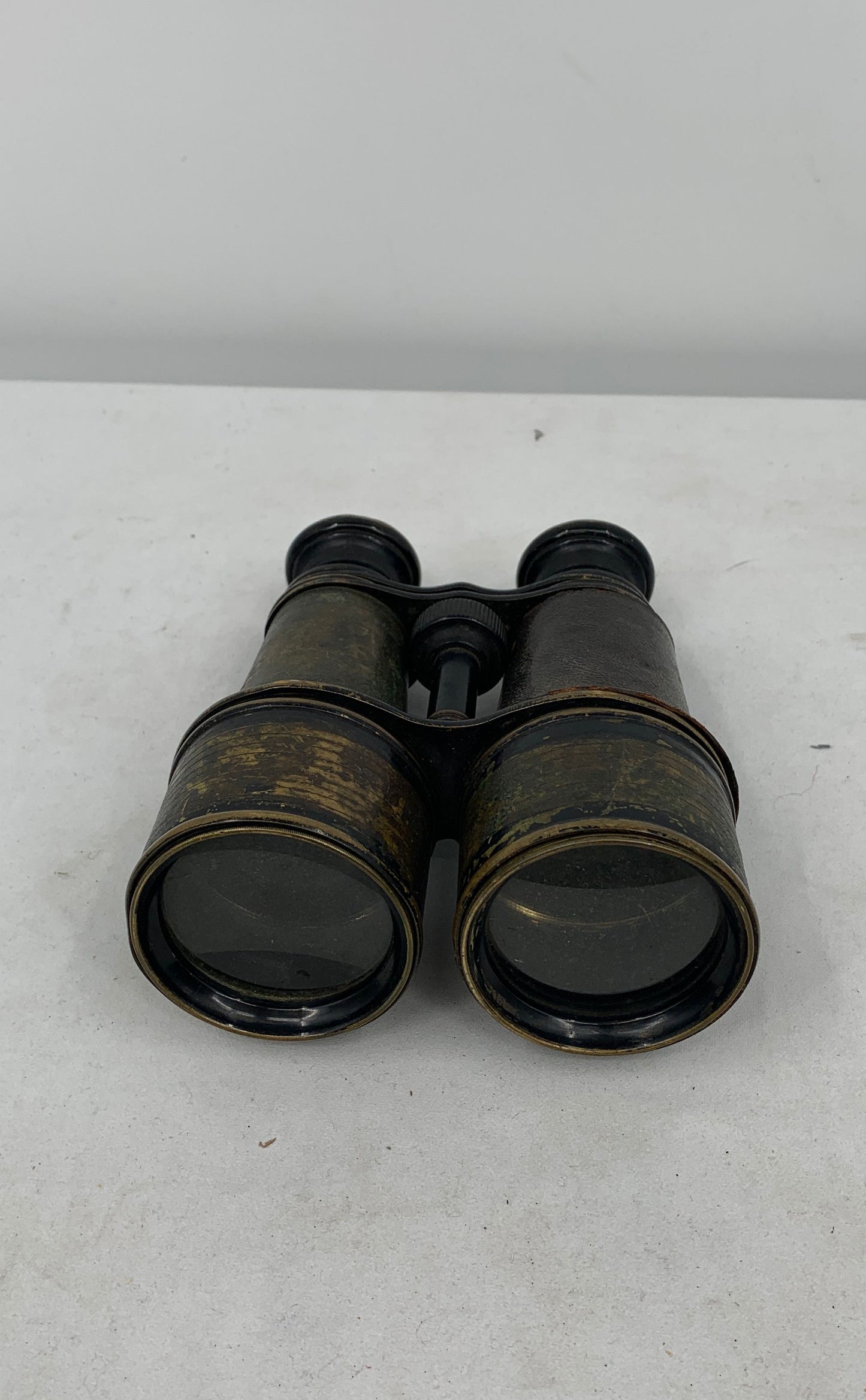 Unknown Antique Wwi Leather Wrapped Binoculars