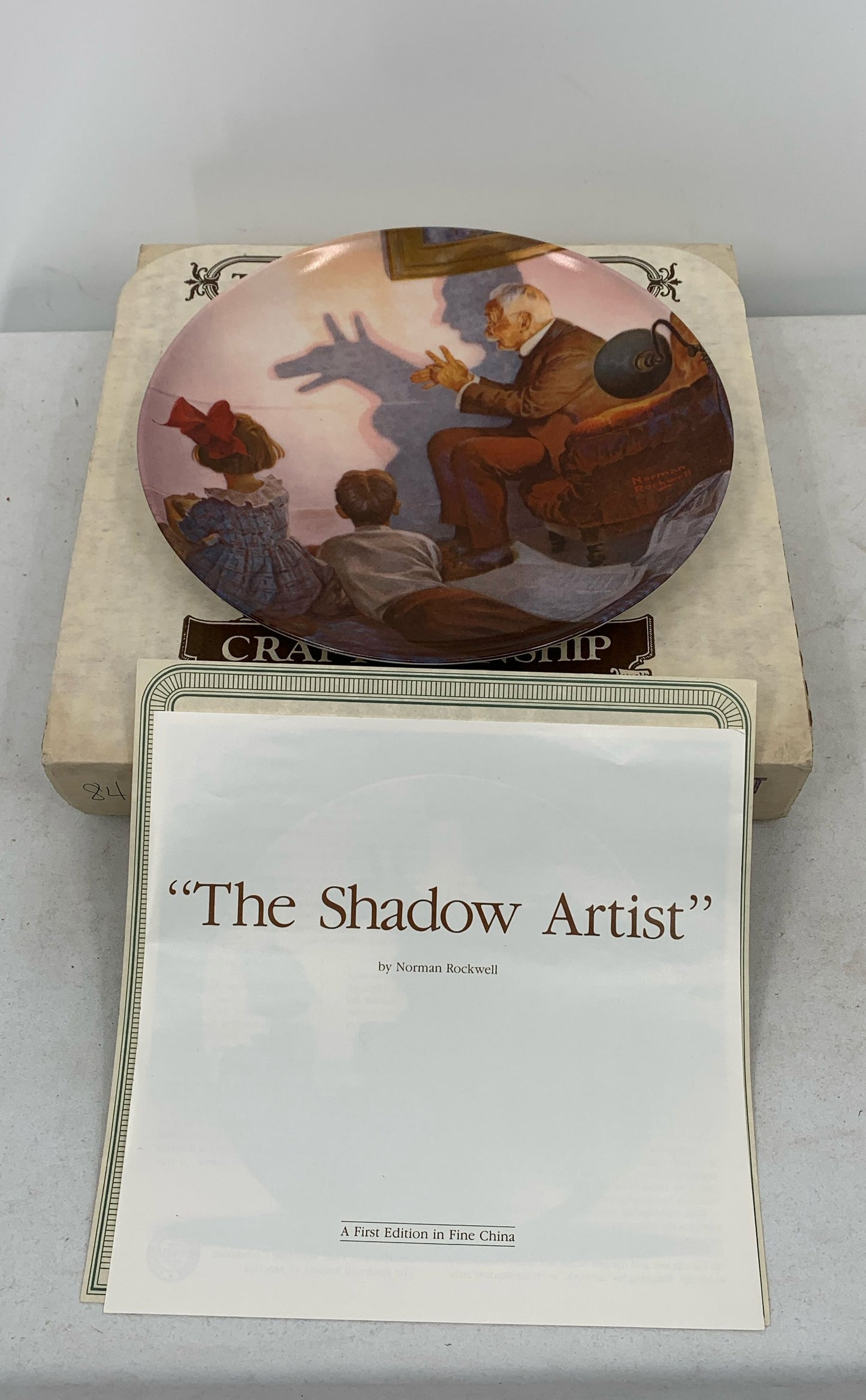 Knowles Vintage 1987 Norman Rockwell "The Shadow Artist" Collector Plate