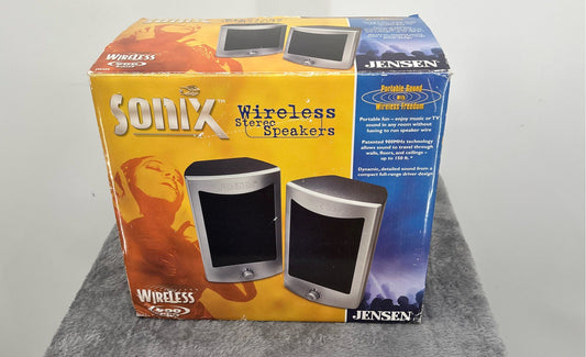 Jensen Sonix Wireless Stereo Speakers-Indoor/Outdoor-With Transmitter-JW250