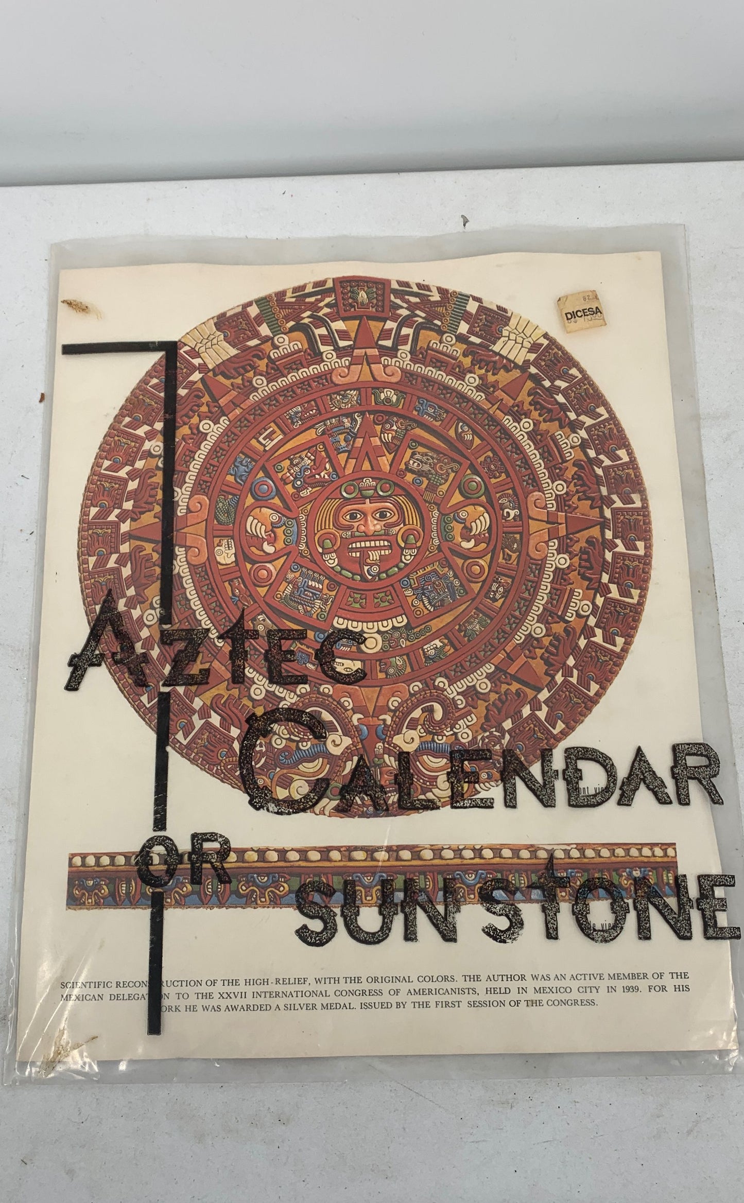 Vintage The Sun Stone Or Aztec Calendar By Robert Sieck Flandes-Reconstruction