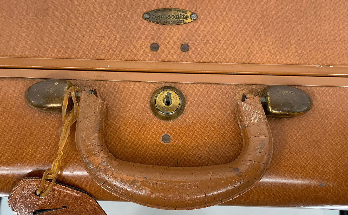 Vintage Samsonite Shwayder Bros Inc Denver Detroit Hard Case Luggage No Key