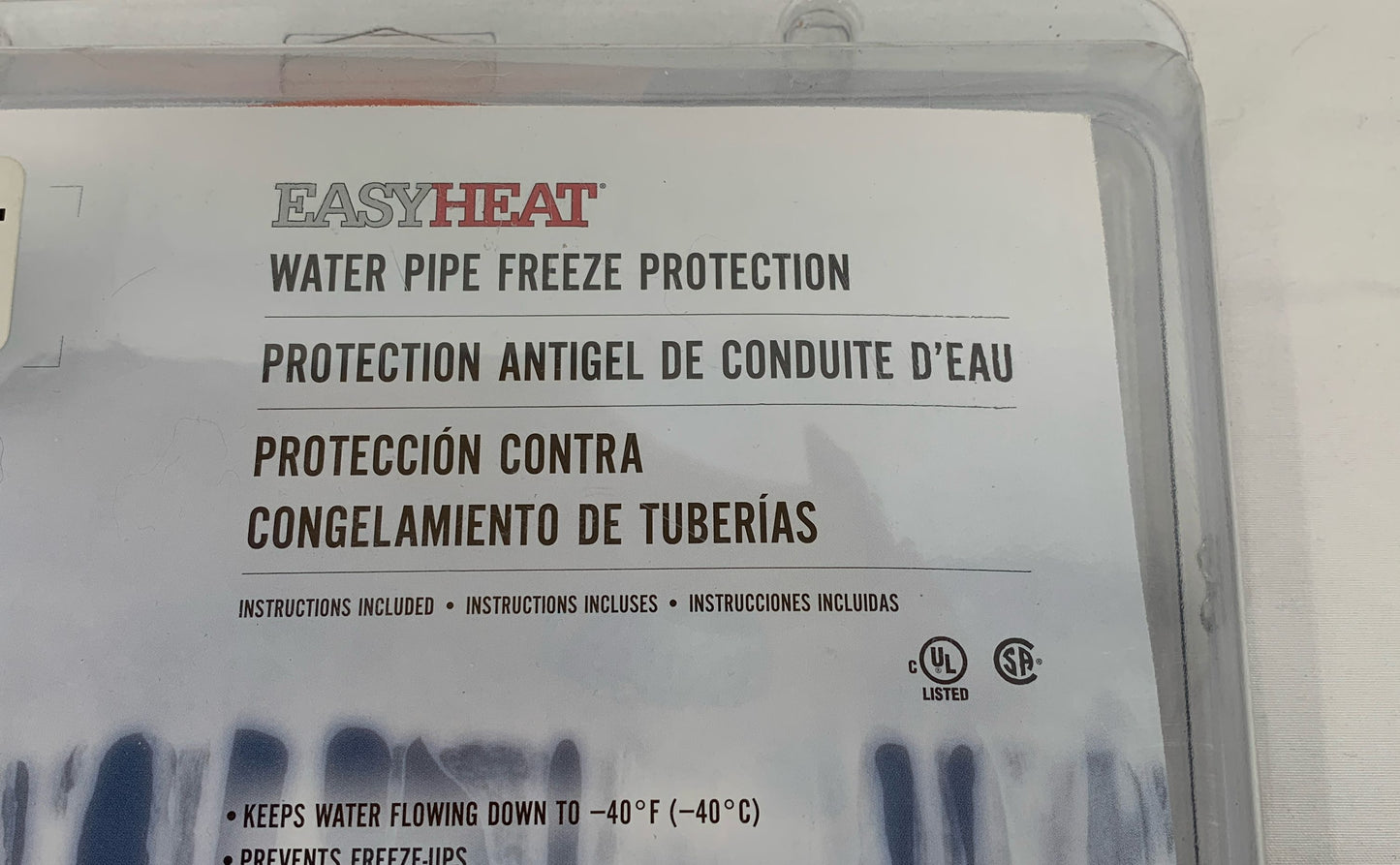 Easy Heat Emerson Water Pipe Freeze Protection 30' Ft 120 VAC AHB130