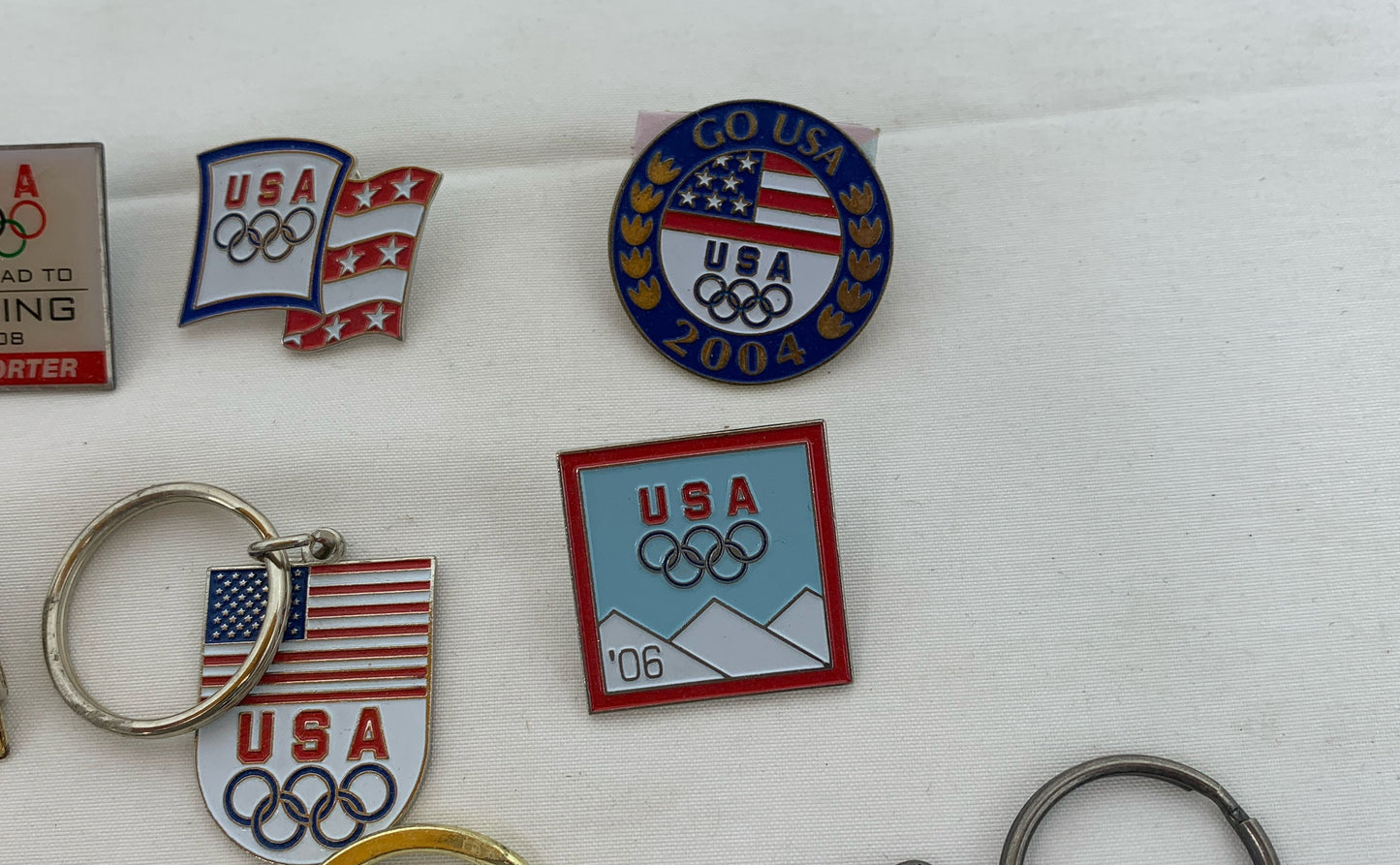 Various Olympic Pin/Keychain Lot-5 Pins 10 Keychains-Team USA!