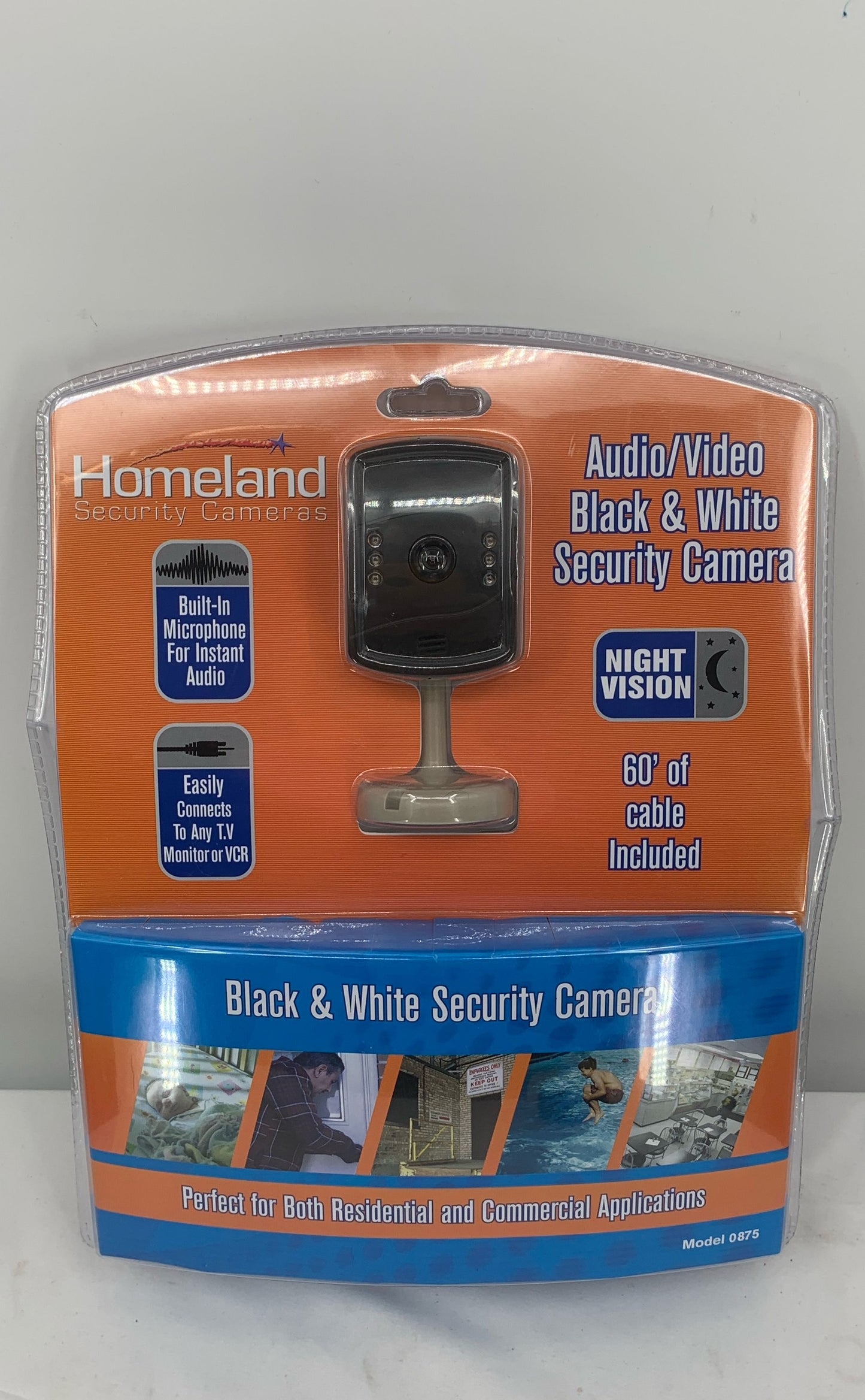 Homeland Audio/Video Black & White Security Camera W/ Night Vision Model 0875