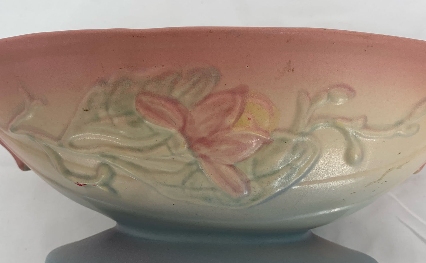 Vinatge Hull Art Pottery Magnolia Console Floral Pattern Bowl Planter 26-12.5