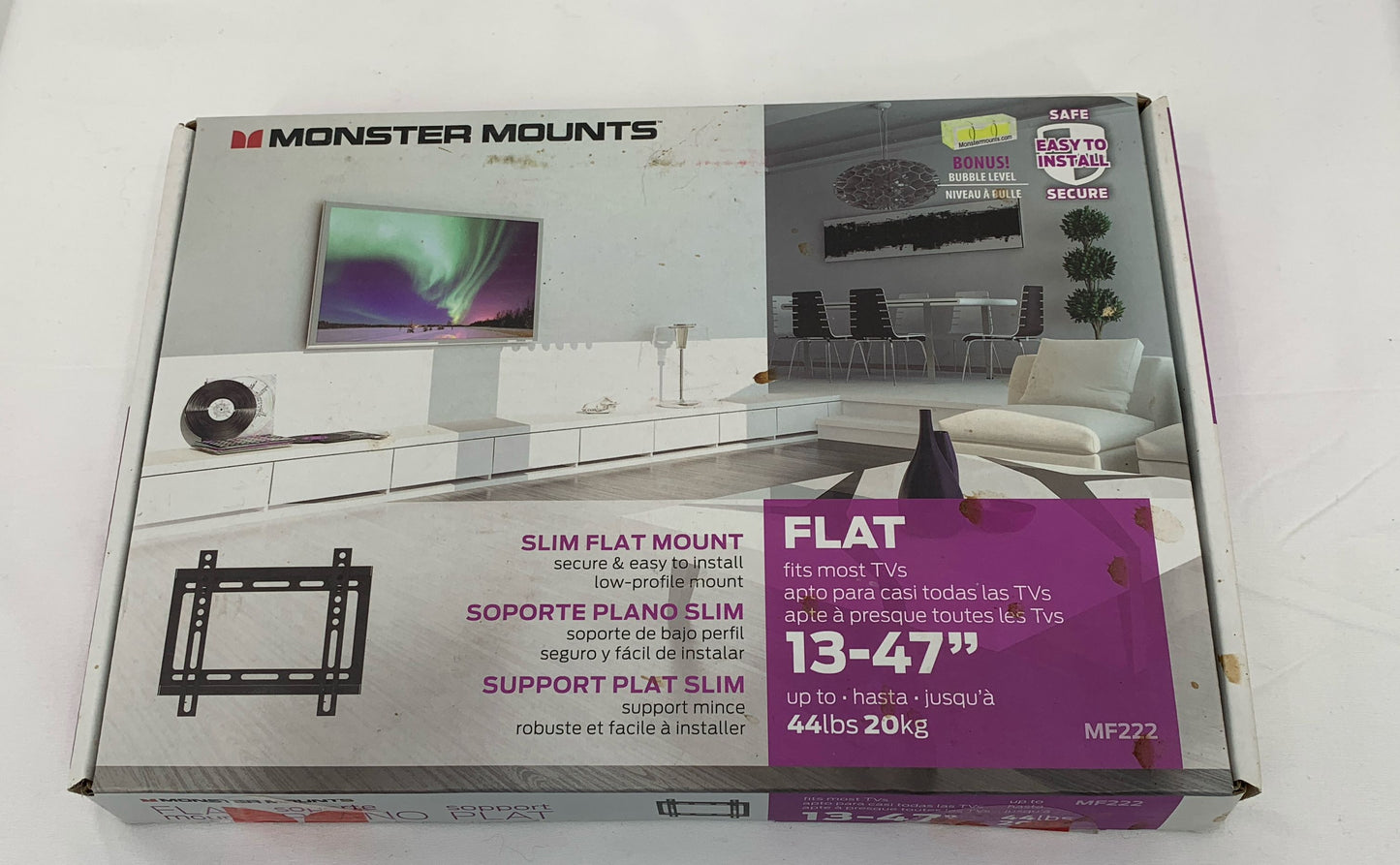 New Monster Mounts Slim Flat TV Mount 13-47" MF222