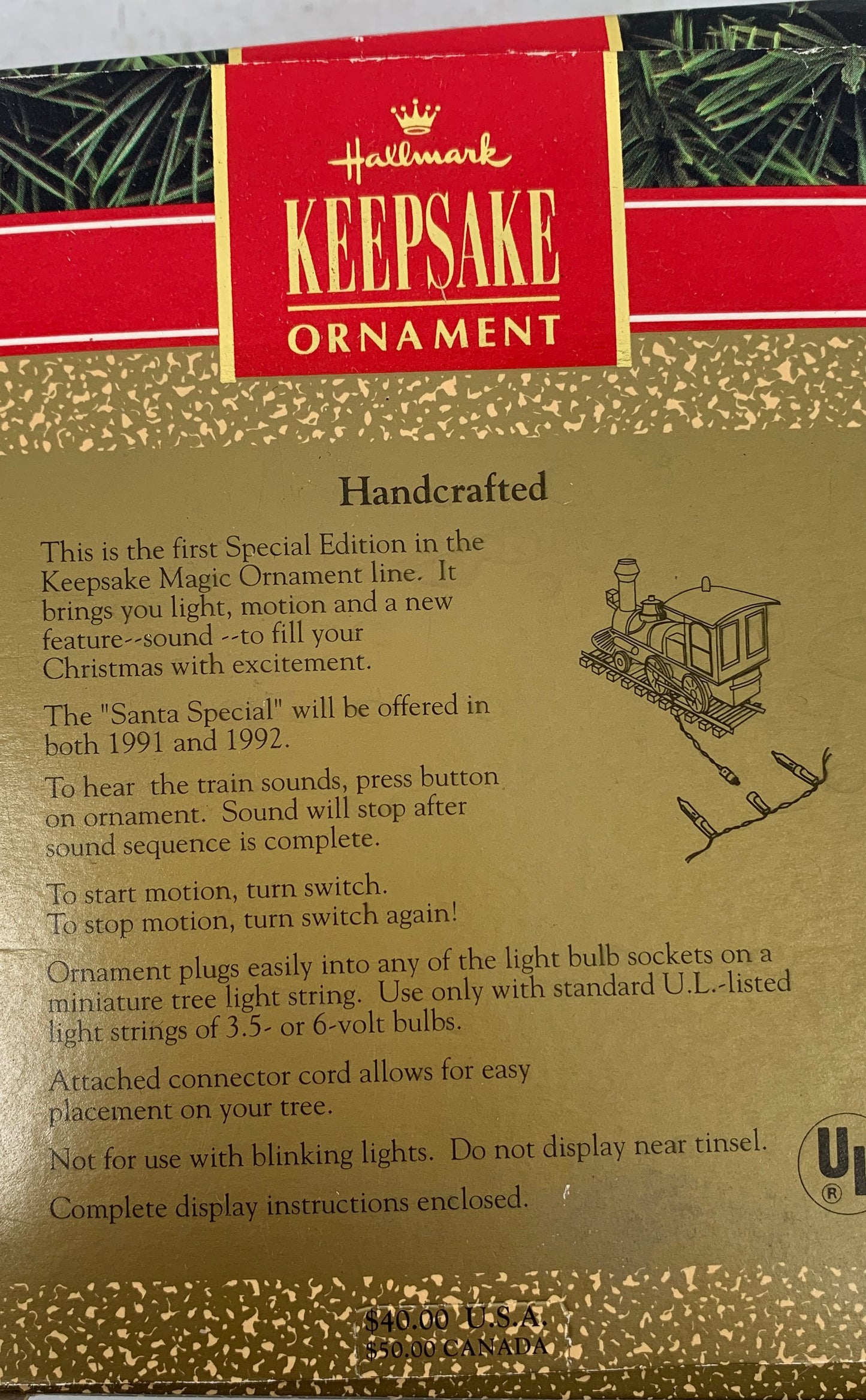 Hallmark Keepsake Magic Christmas Ornament Special Edition Santa 1991