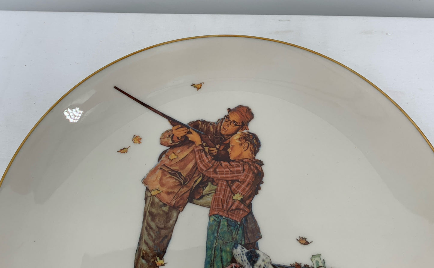 Vintage 1980 Norman Rockwell Limited Edition Collector Plate Fall Careful Aim