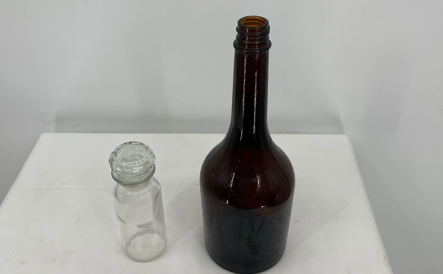 Vintage Glass Bottles Lot Of 2 W.J. Latchford Co & Old Wheaton Glass Co