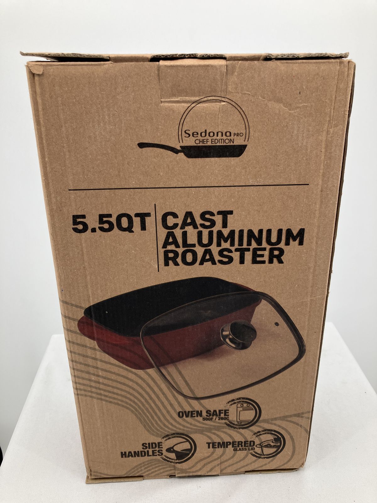 Sedona Pro Chef Edition Red 5.5 Quart Cast Aluminum Roaster New
